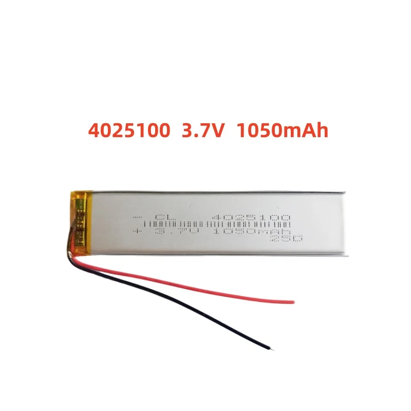 3.7V 1050mAh 4025100  Li-Polymer Rechargeable Battery For MP3 GPS PSP PAD MID DVD Power Bank PC Speaker Recorder Camera