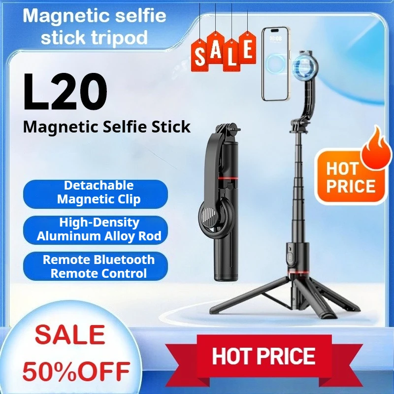 L20 Mini Magnetic Selfie Stick Tripod Travel Portable Mobile Phone Stand Bluetooth Remote Control Camera Live Streaming Artifact