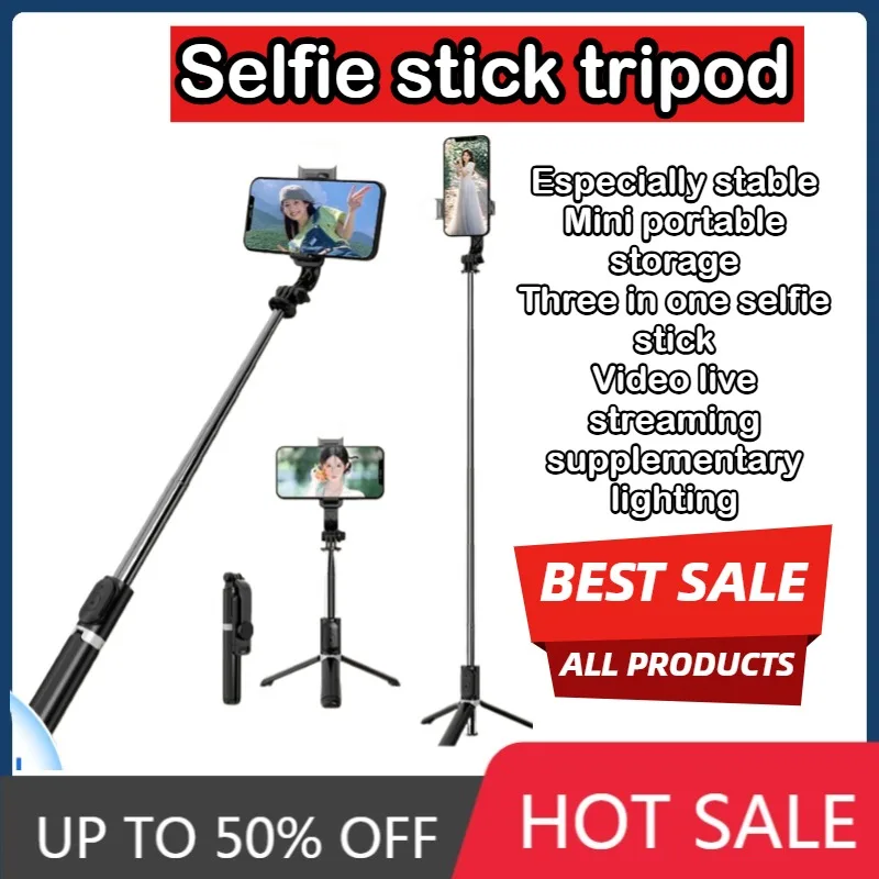 Q02S Selfie Stick Tripod Travel Portable Scalable Mini Phone Stand Bluetooth Photo Artifact