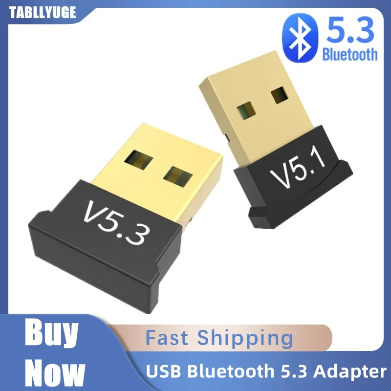USB Bluetooth 5.3 Adapter Receiver Transmitter Bluetooth Audio Bluetooth 5.1 Dongle Wireless USB Adapter for Computer PC Laptop