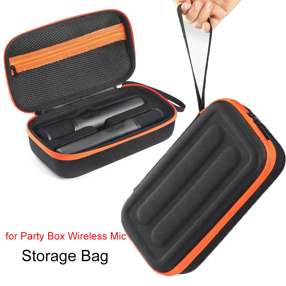 Outdoor Wireless Microphone Case Organizer Box for PartyBox Wireless Two Microphone System Handheld Dual Mic Travel Storage Bag