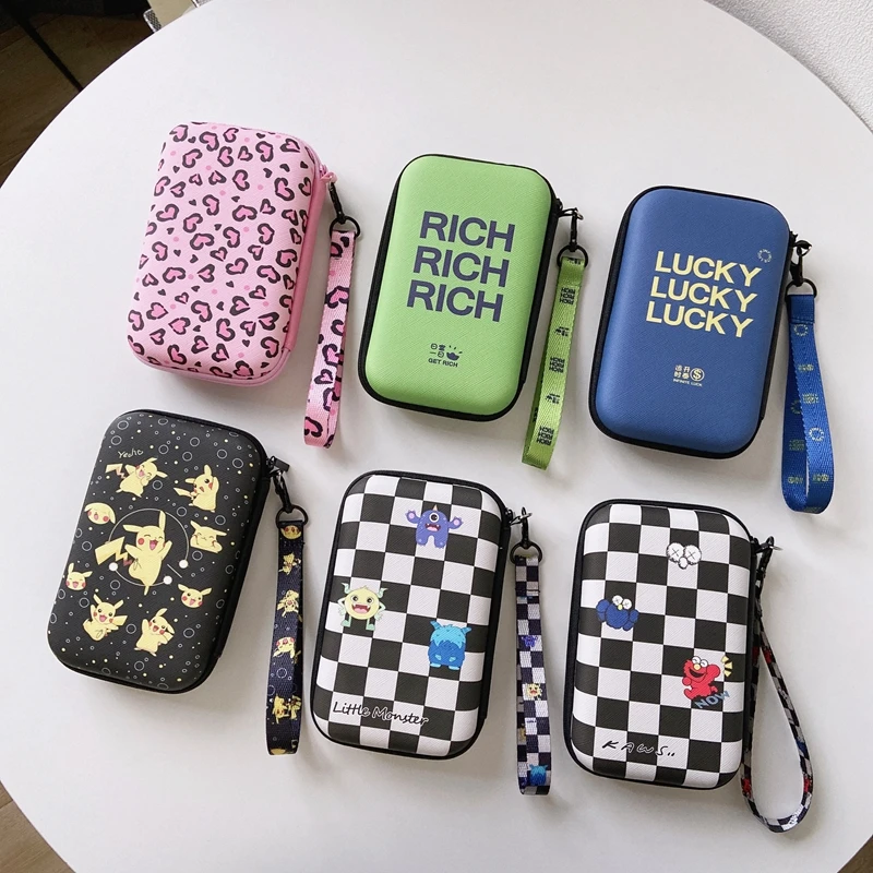 Cute Cartoon Storage bag Leopard For airpods Headphone Storage Case for iPhone USB Cable Earphone Earbud Accessories Storage Bag