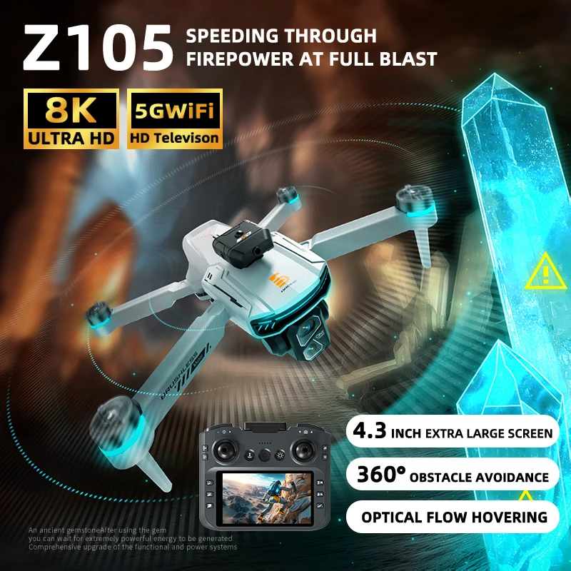 For Xiaomi Z105 Drone 4K Professional 8K HD Camera 5G WIFI FPV Brushless Motor Obstacle Avoidance Foldable Quadcopter Toys Dron