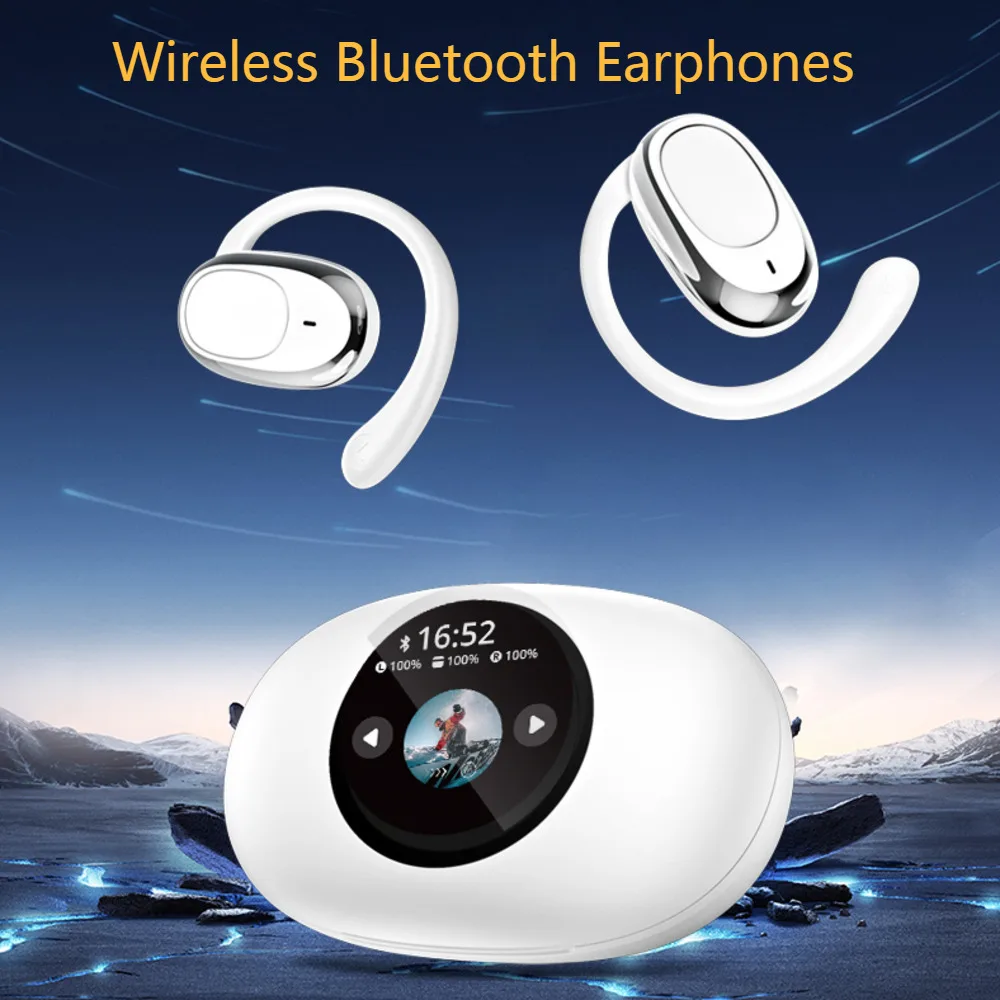 Hot Selling Ear Hanging Wireless Bluetooth Earphones With Full-color Touch Screen ANC Intelligent Multifunctional Earphones