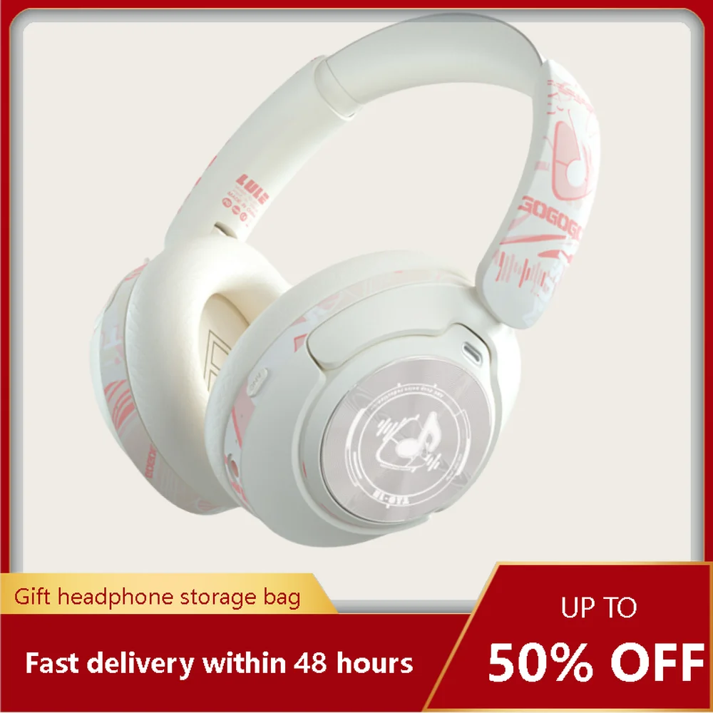 Fashion ANC Hybrid Active Noise Cancelling Wireless Bluetooth 5.4 Headphones With Mic Over Ear Headset With Hifi Deep Bass