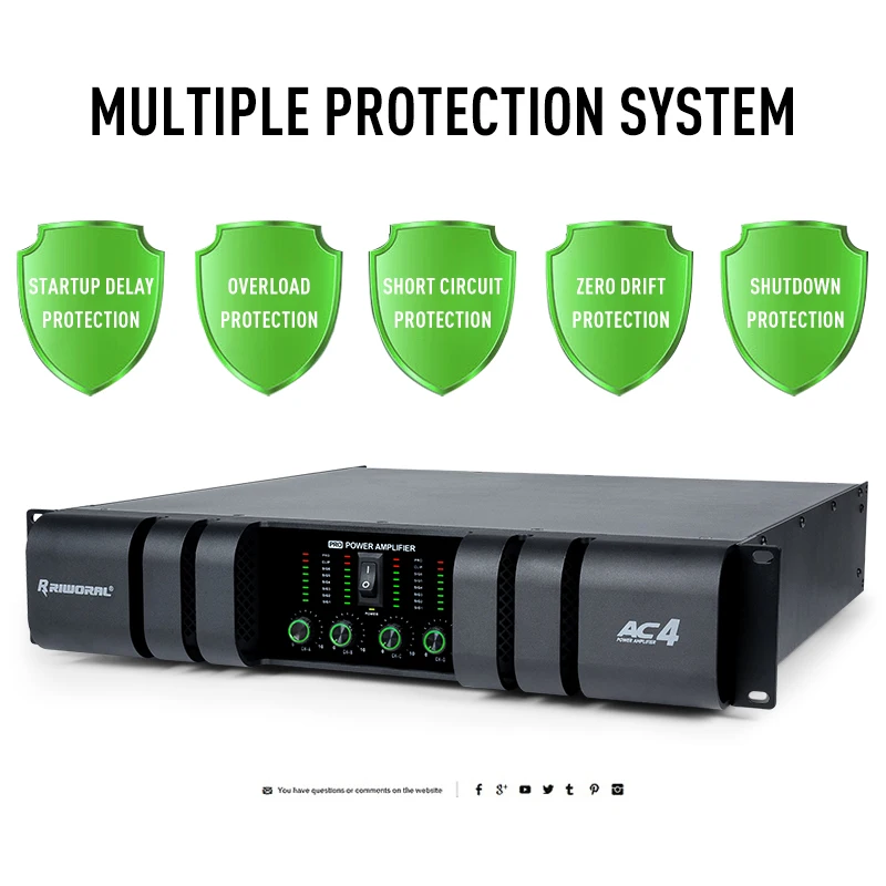 2026 AC2 Hot Selling Hifi Power Amplifier 2 Channel 800W Professional Audio Speaker Power Amplifiers for DJ Club Party