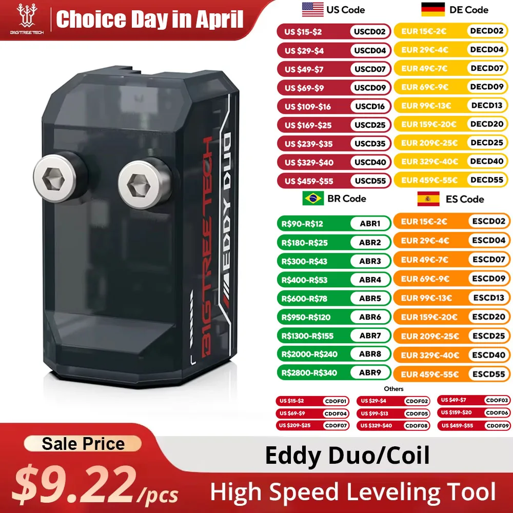 BIGTREETECH Eddy Coil Eddy Duo High-Speed Leveling Tool for Klipper 20 Sec fast leveling for StealthBurner Voron 2.4 3D Printer