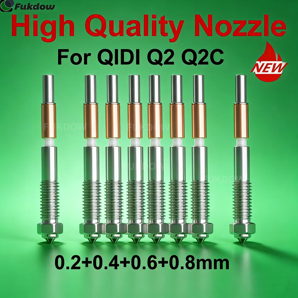 For QiDi Q2/Q2 Combo Bimetallic Nozzle With Ceramic Insulation Integrated Design Quick Removal Integration Nozzles For QIDI Q2