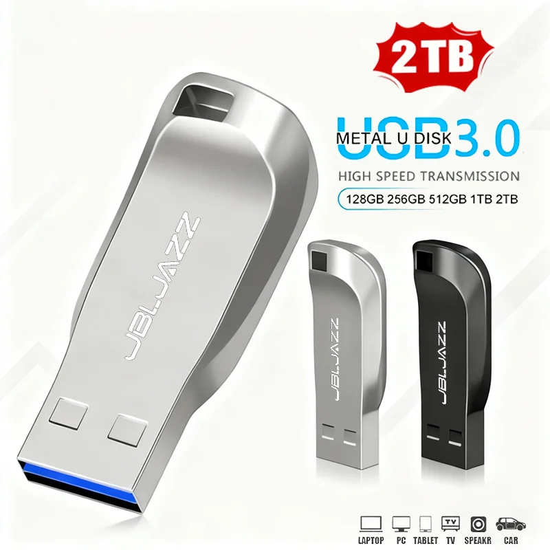 High-Speed Mini Pen Drive 512GB 256GB 128GB USB 3.0 Metal Flash Drive 64GB Portable Waterproof U Disk for Data Transmission