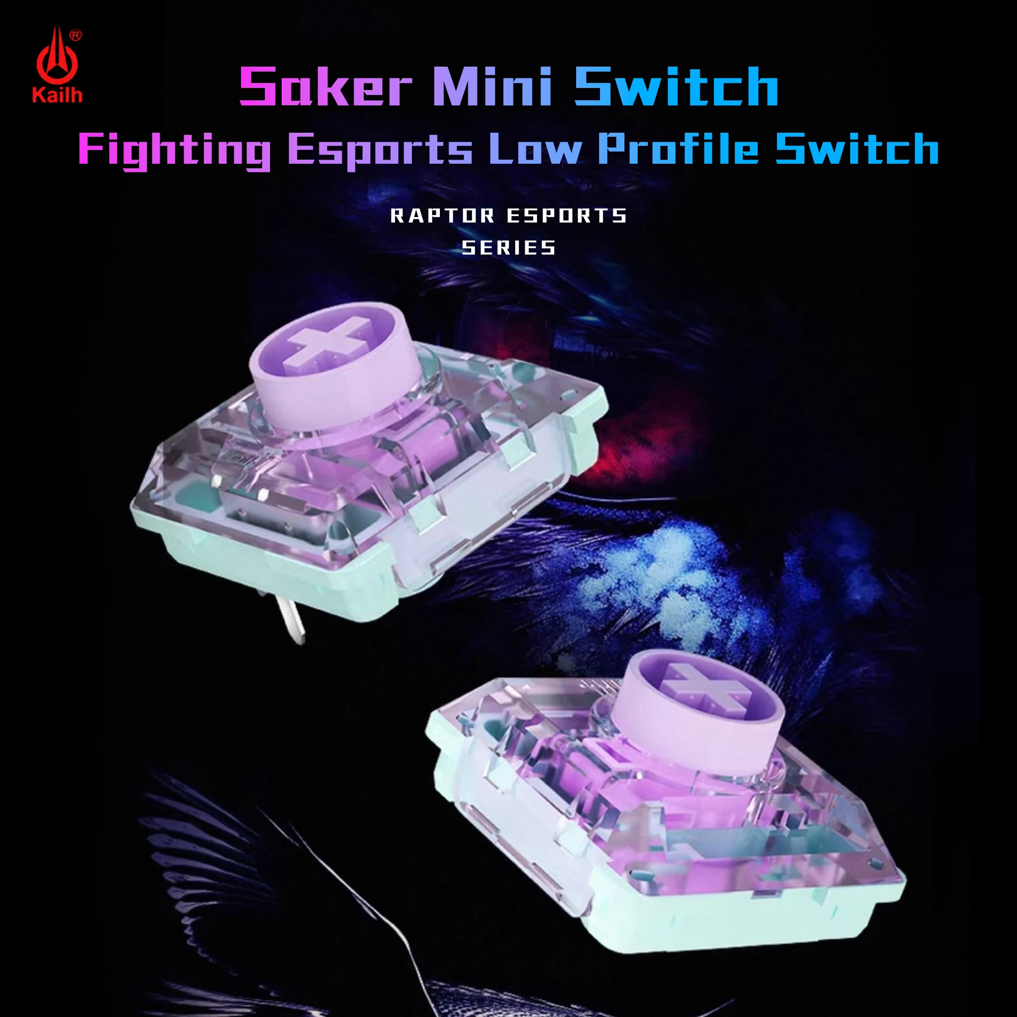 Kailh Saker Mini Low-Profile Switch 3Pin 37g Ultra-Short Total Travel Quick Acuation Mechanical Keyboard Raptor Esports Switch