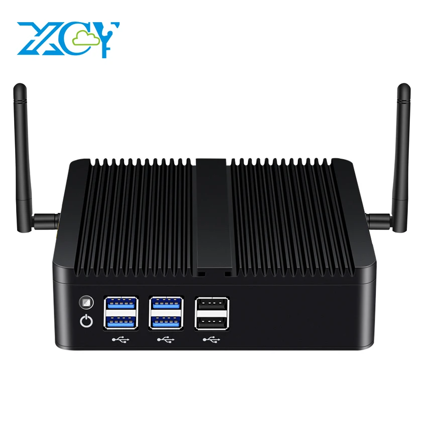 XCY Fanless Mini PC Intel Core I7 4500U I5 4200U Gigabit Ethernet HDMI VGA Display 8x USB Ports Support WiFi Windows Linux