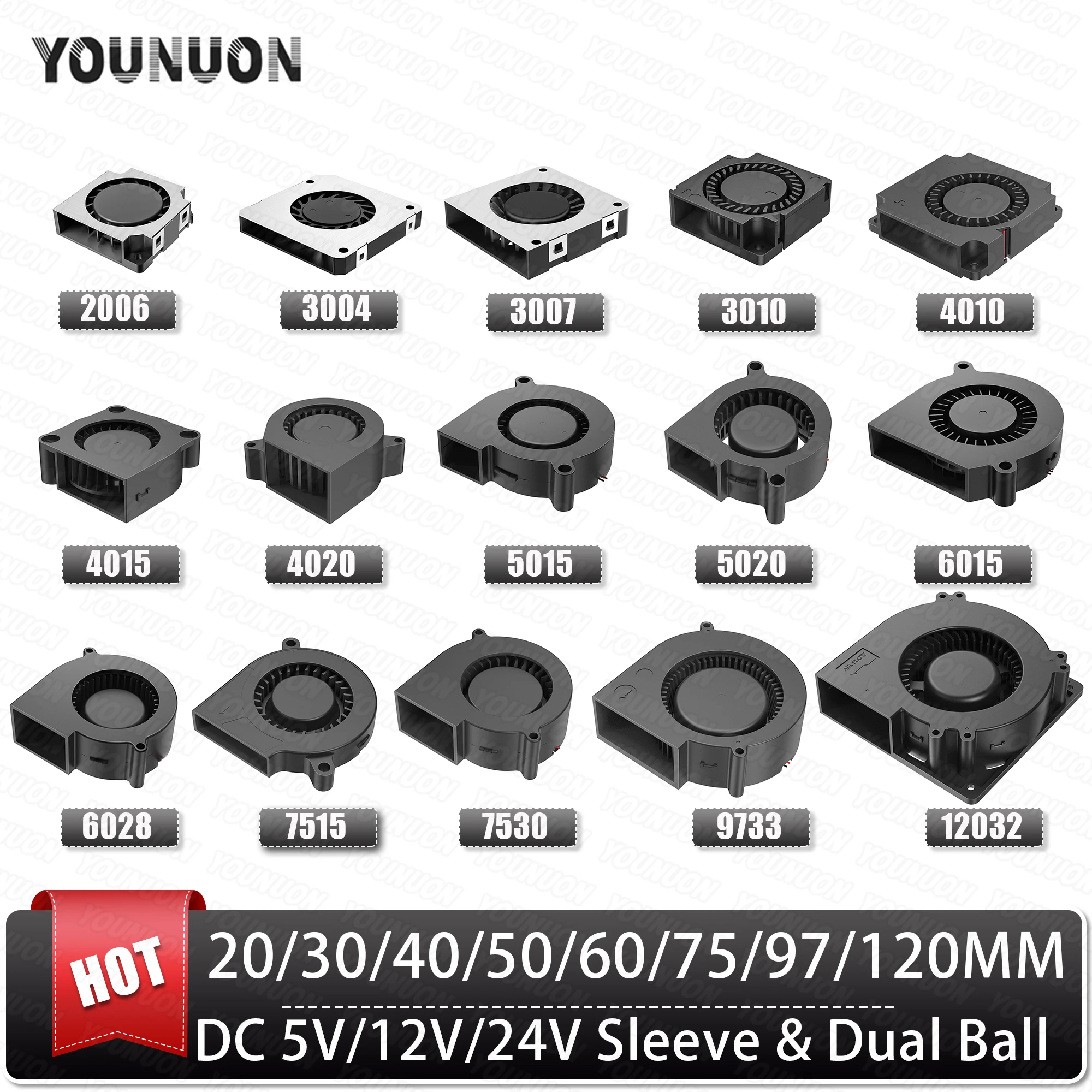 2PCS 5V USB Brushless Blower Cooling Fan USB Ventiliator Computer Case Cooler  PBT CPU Radiator USB Fan PC USB Gadgets