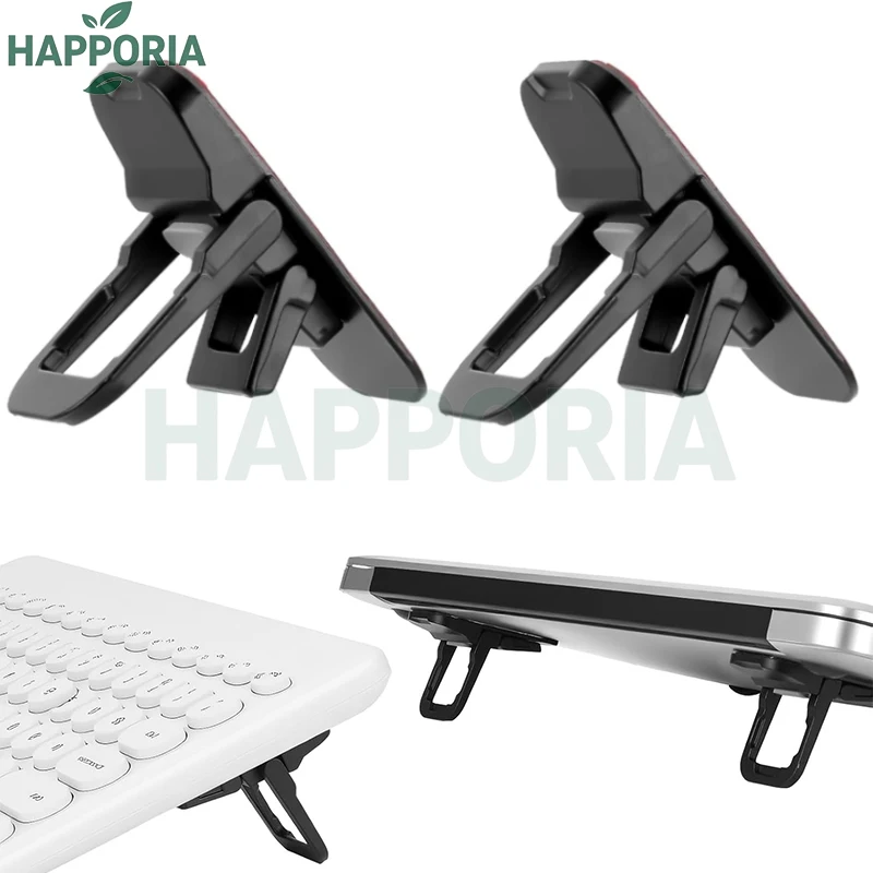 2PCS Mini Foldable Laptop Stand Portable Laptop Riser Self Adhesive Keyboard Lift Feet Adjustable Cooling Stand for MacBook Desk