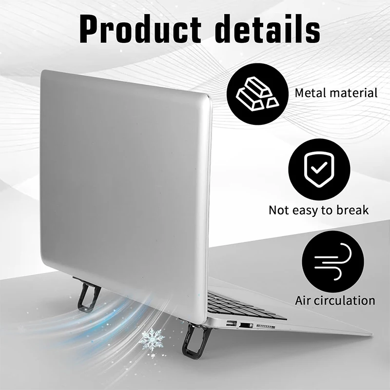 2PCS Mini Foldable Laptop Stand Portable Laptop Riser Self Adhesive Keyboard Lift Feet Adjustable Cooling Stand for MacBook Desk