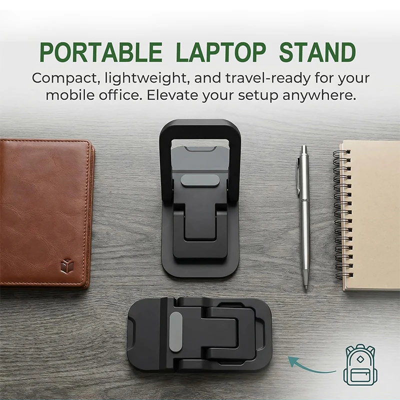 2PCS Mini Foldable Laptop Stand Portable Laptop Riser Self Adhesive Keyboard Lift Feet Adjustable Cooling Stand for MacBook Desk
