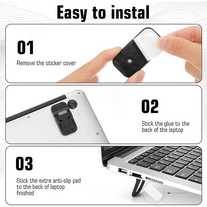 2PCS Mini Foldable Laptop Stand Portable Laptop Riser Self Adhesive Keyboard Lift Feet Adjustable Cooling Stand for MacBook Desk