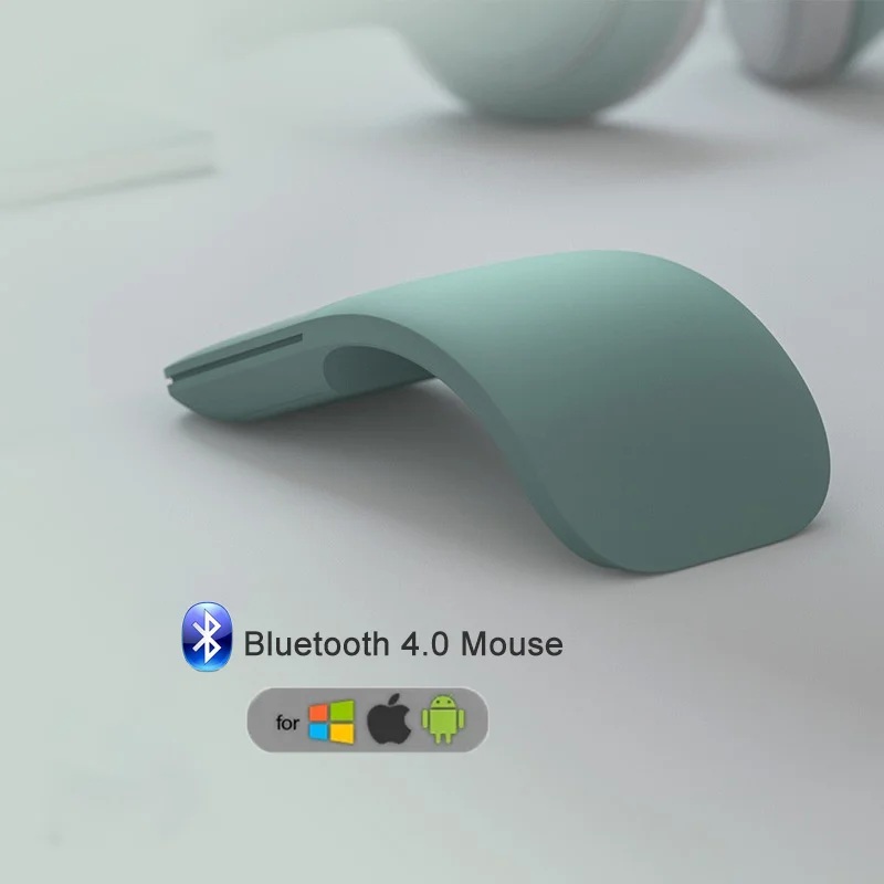 Bluetooth 4.0 Wireless Mouse 1600 DPI Folding Arc Touch Mouse Slim Foldable Silent Mice with Touch Screen Pen For Macbook Laptop