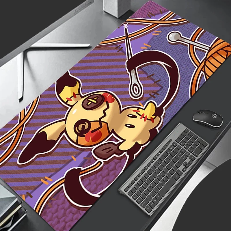 New Leather Gaming Mouse Pad Large Gamer Big Keyboard Pokemon Mimikyu Desk Mouse Mat Male Anime Gaming Notebook Dorm Pc Mousepad