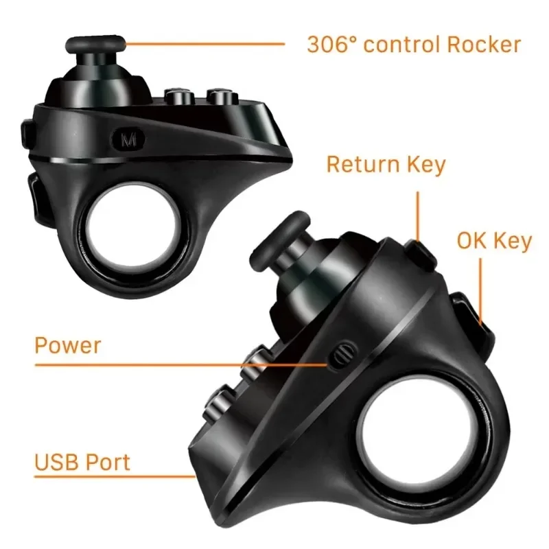 Function Finger Mouse Joystick Adapter Wireless Mini Finger Ring Mouse Kits Remote Control Game Pause Page Tablet PC Mobile IOS