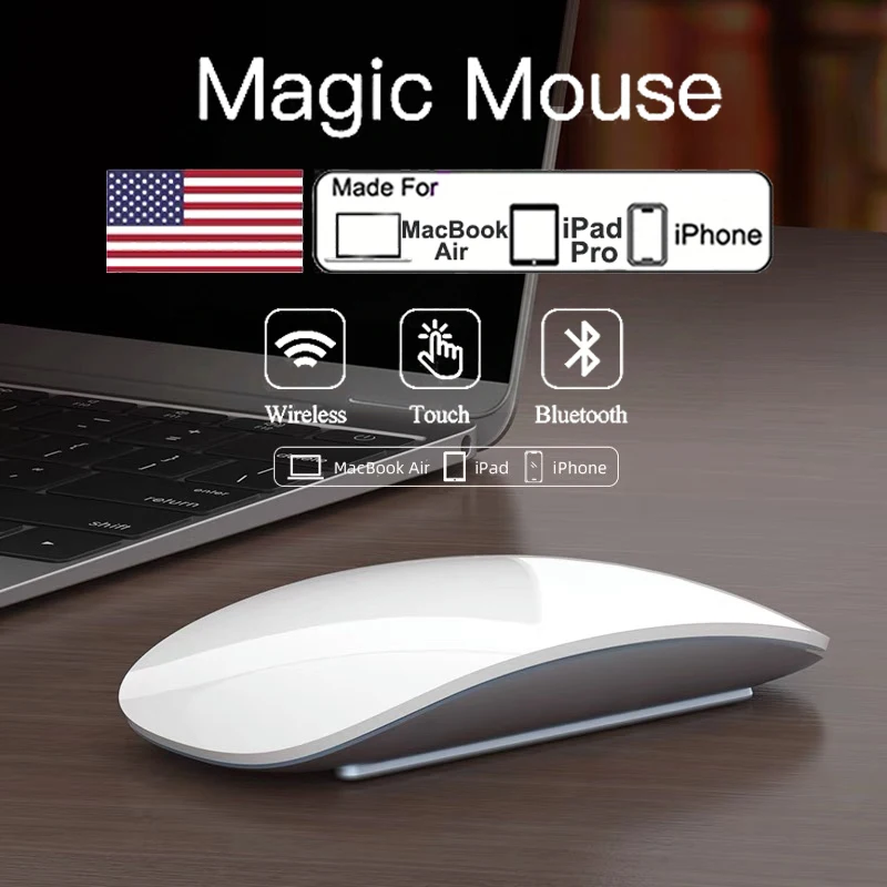 For Apple Original Wireless Bluetooth Touch Magic Mouse For Macbook Air Mini Laptop Tablet PC iPad Pro Ergonomico Gaming Mouse