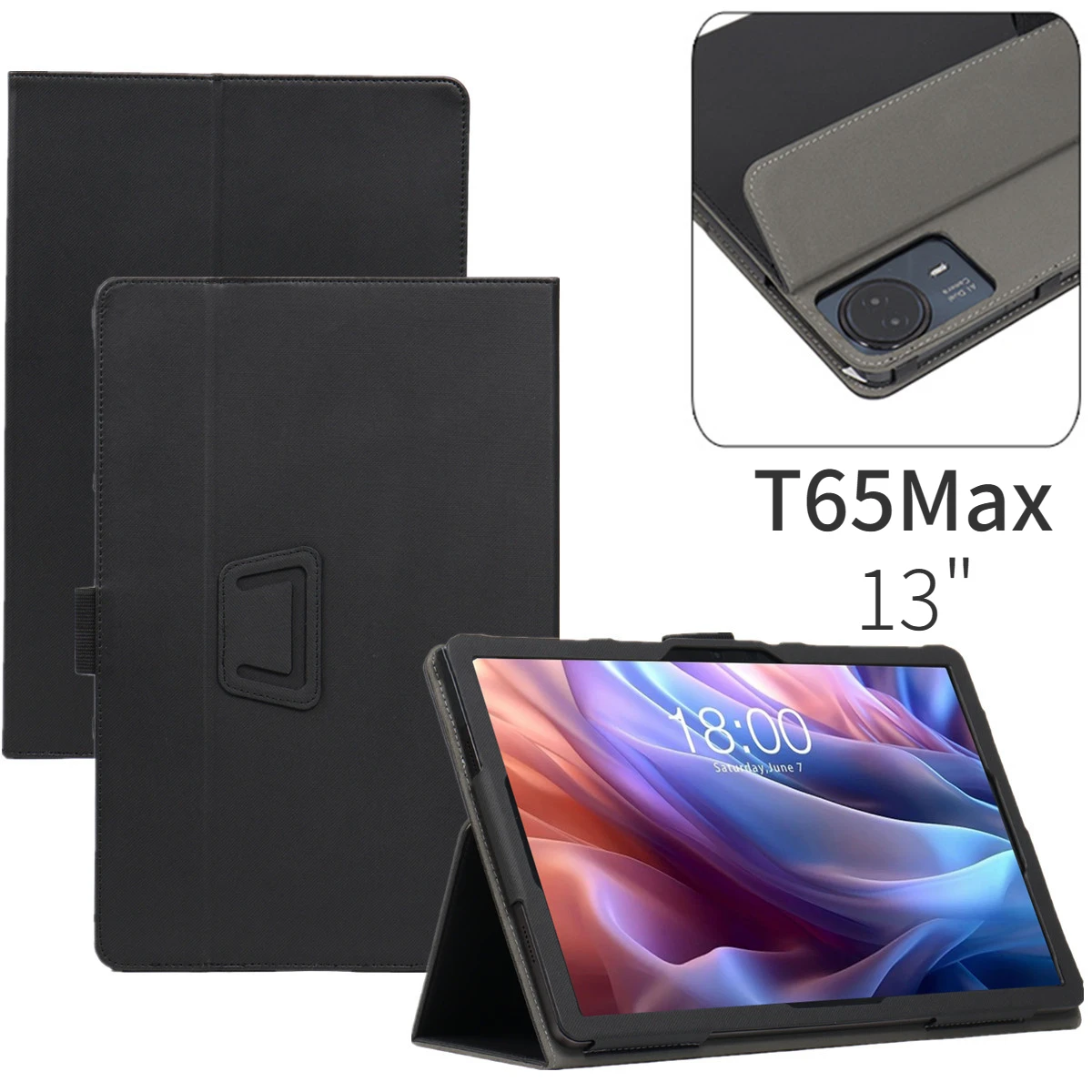Smart Case for Teclast T65Max Tablet Case Folding Folio Stand Pu Leather Case for Teclast T65 Max 13