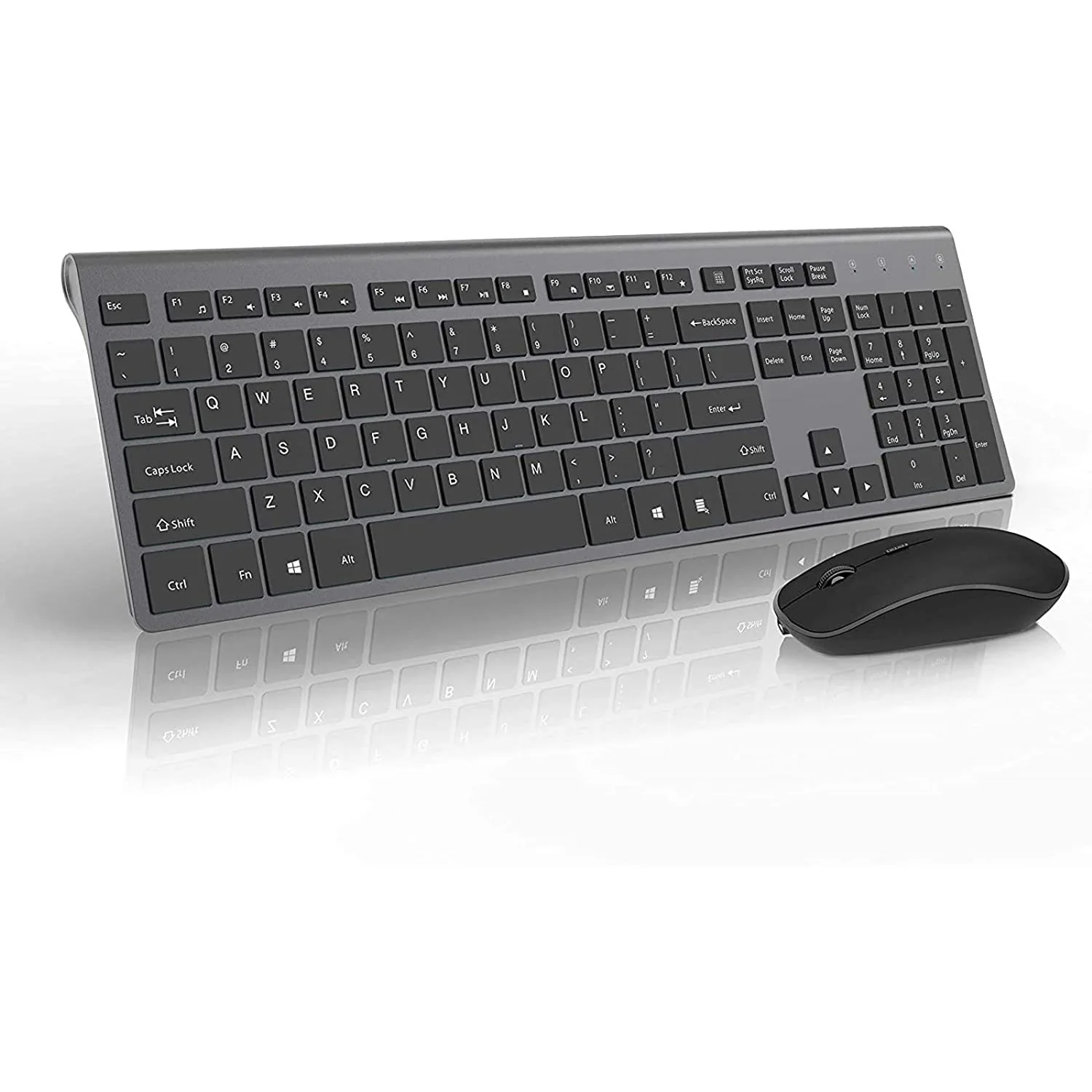 Rechargeable Wireless Keyboard Mouse 2.4G Full Size Thin  Ergonomic And Compact Design For Laptop, PC, Desktop，Computer, Window