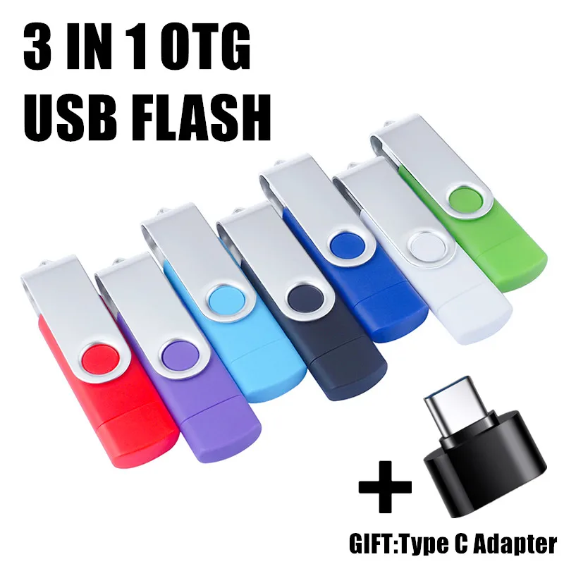 USB flash drive 16GB 32GB 64GB pendrive 128GB OTG Memory stick 4GB 8GB usb memory For phone send type c port