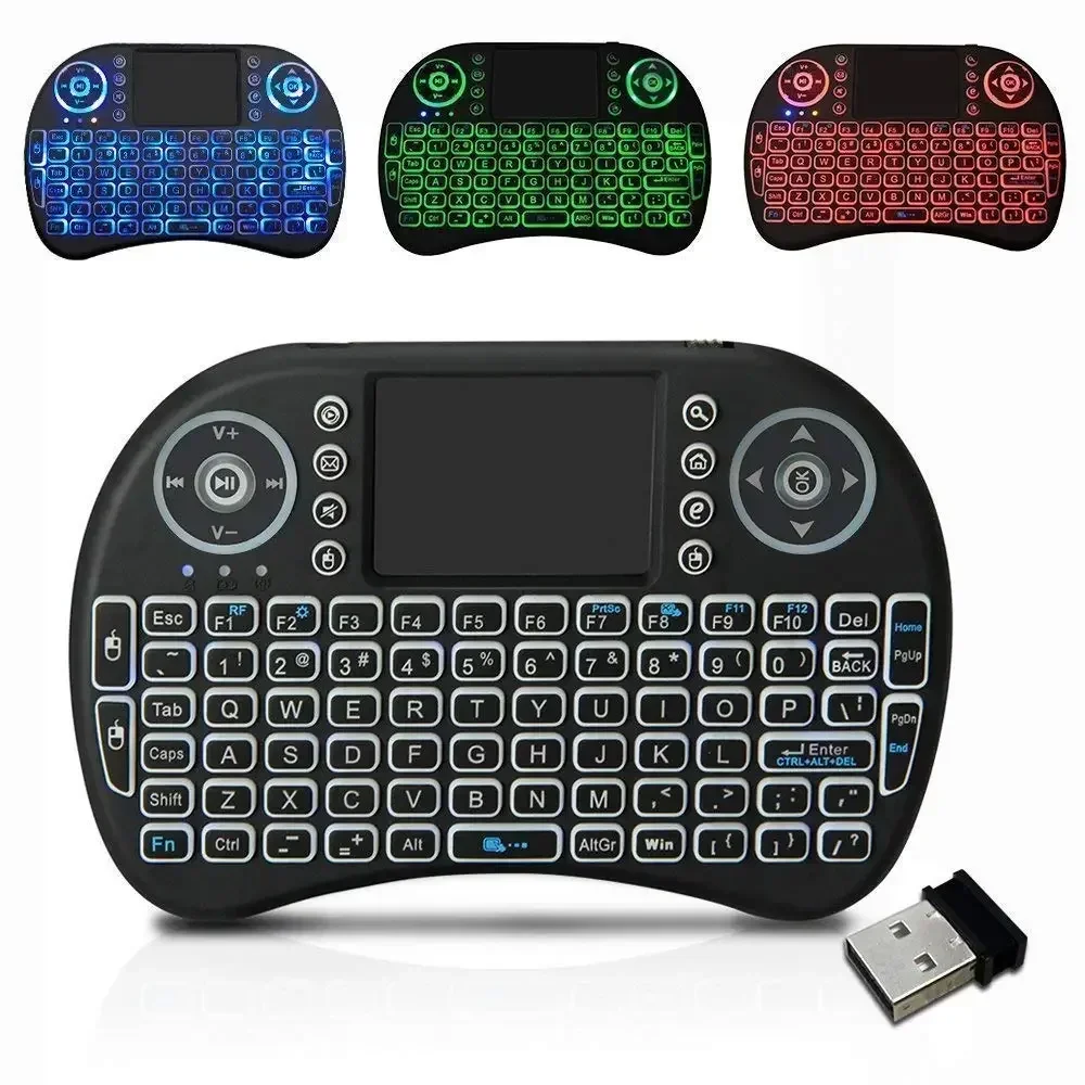 Cool Backlit I8 Mini Air Mouse 2.4G Wireless Keyboard  Touchpad English Russian Spanish French Remote Control for Android
