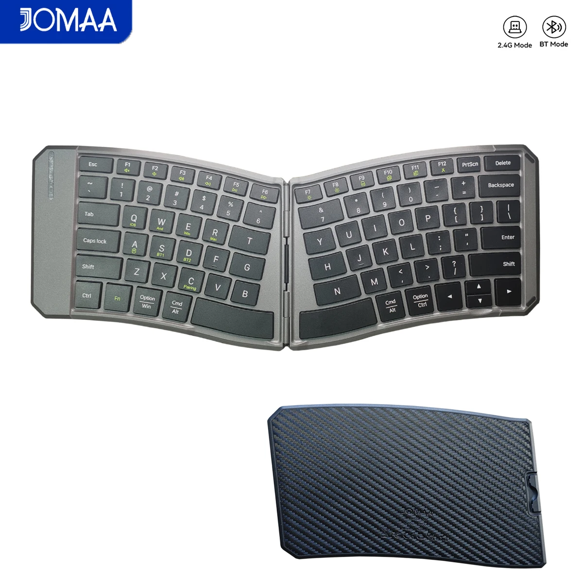 Jomaa Foldable Bluetooth Keyboard Ultra-Thin Folding Rechargeable Keyboard Portable Wireless Keyboard for Laptop iPhone iPad