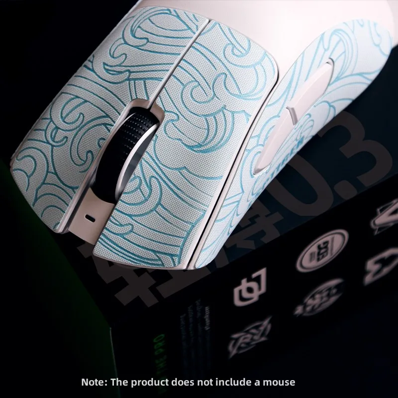 Esports Tiger Gaming Mouse Grip Tape Mouse Skin Side Stickers Sweat Resistant for Razer DeathAdder V3 Pro Wireless Gaming Mouse