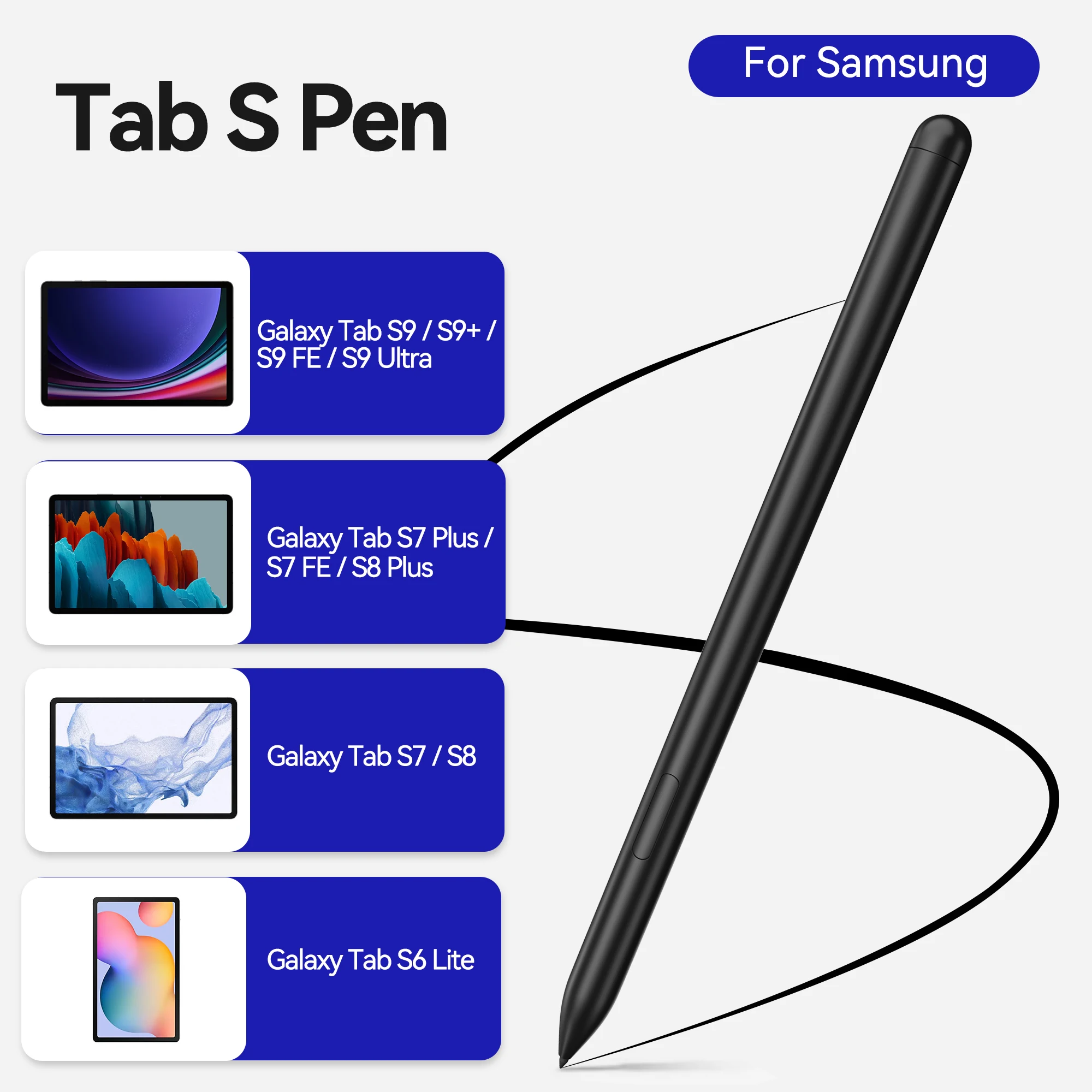 Official Pen For Samsung Galaxy S Pen Galaxy Tablet S8 S7 FE S6 Lite S7+ S8+ S9 S9FE Tablet Pen Stylus Touch Without Bluetooth