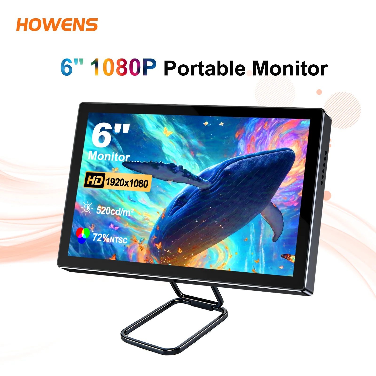6 inch 1920x1200 IPS Portable Monitor Type-C USB-C HDMI Gaming Display VESA for Switch PS5 PS4 Laptop Phone PC Mini Monitor