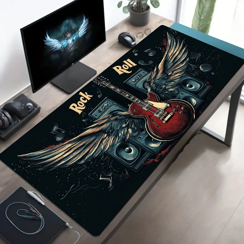 Rock guitar and speaker design mouse pads,Computer Office Game Table Mats XXL Rubber Anti-slip Gaming  Mousepads Long Desk Pads