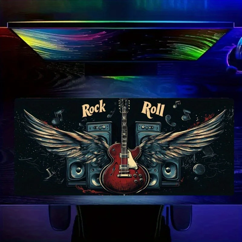 Rock guitar and speaker design mouse pads,Computer Office Game Table Mats XXL Rubber Anti-slip Gaming  Mousepads Long Desk Pads