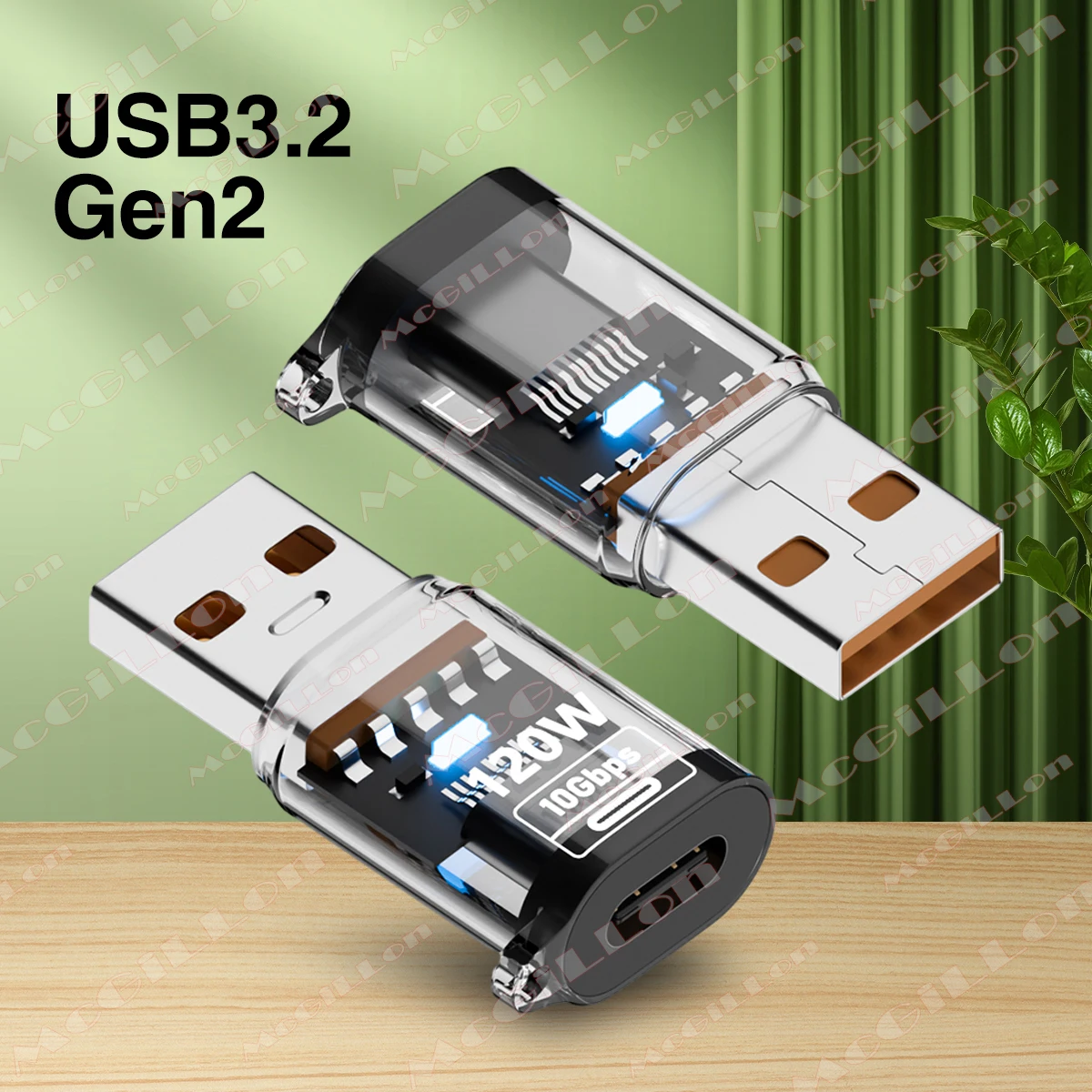 120W USB 3.2 Gen2 to Type C OTG Adapter USB Male to Type C Female Fast Charging Adapter OTG USB C for iPhone 16 15 Xiaomi Tablet