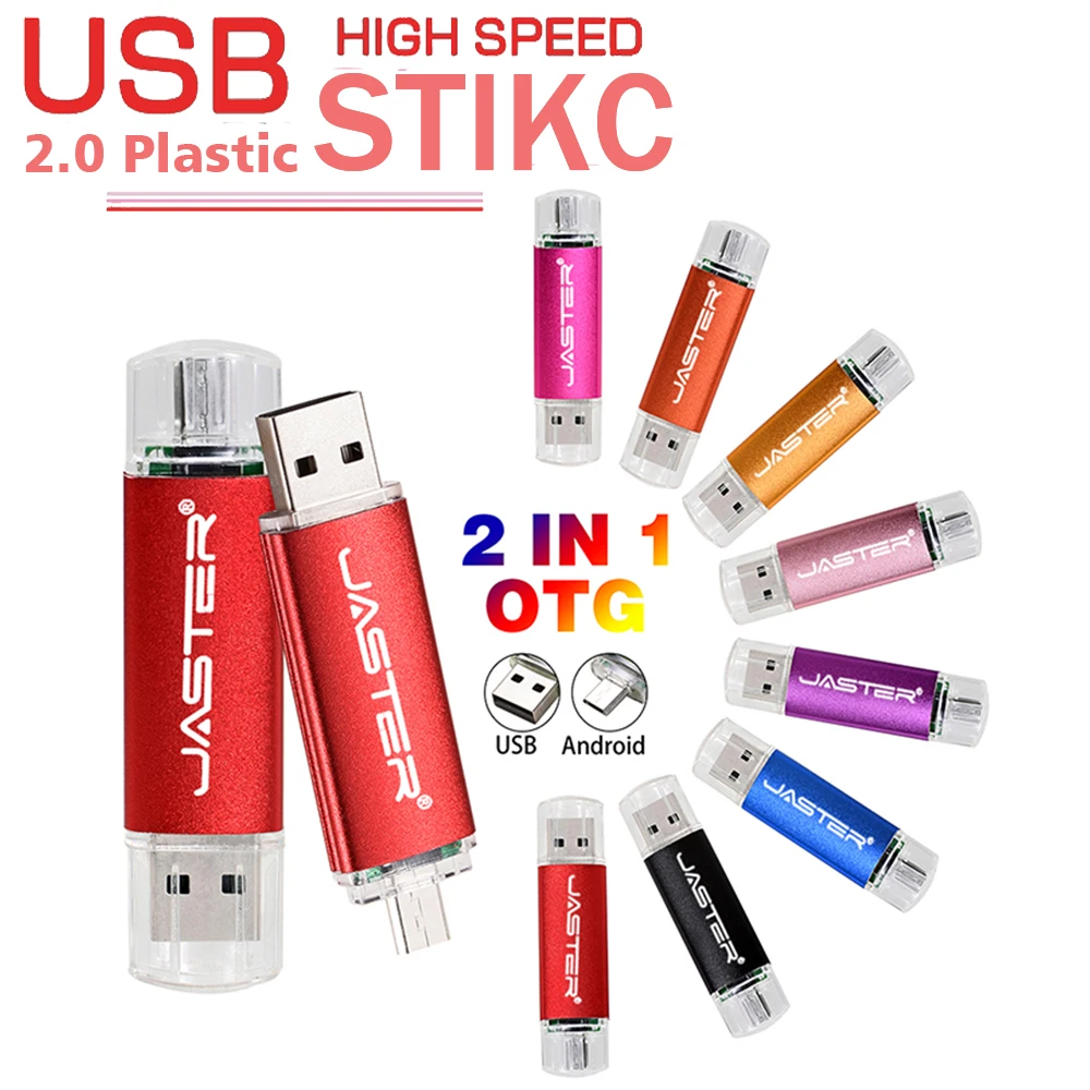 JASTER 2 in 1 Micro USB Flash Drive otg Colorful Memory Stick 64GB Pen Drive 32GB High Speed USB Stick 16GB 8GB