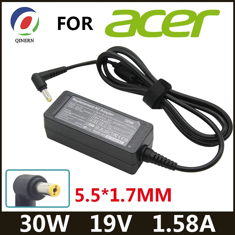 19V 1.58A 30W 5.5*1.7mm AC Laptop Charger Adapter For ACER Aspire One D255 D255E D260 ZG5 ZA3 KAV60 NAV50T D250 Power Supply