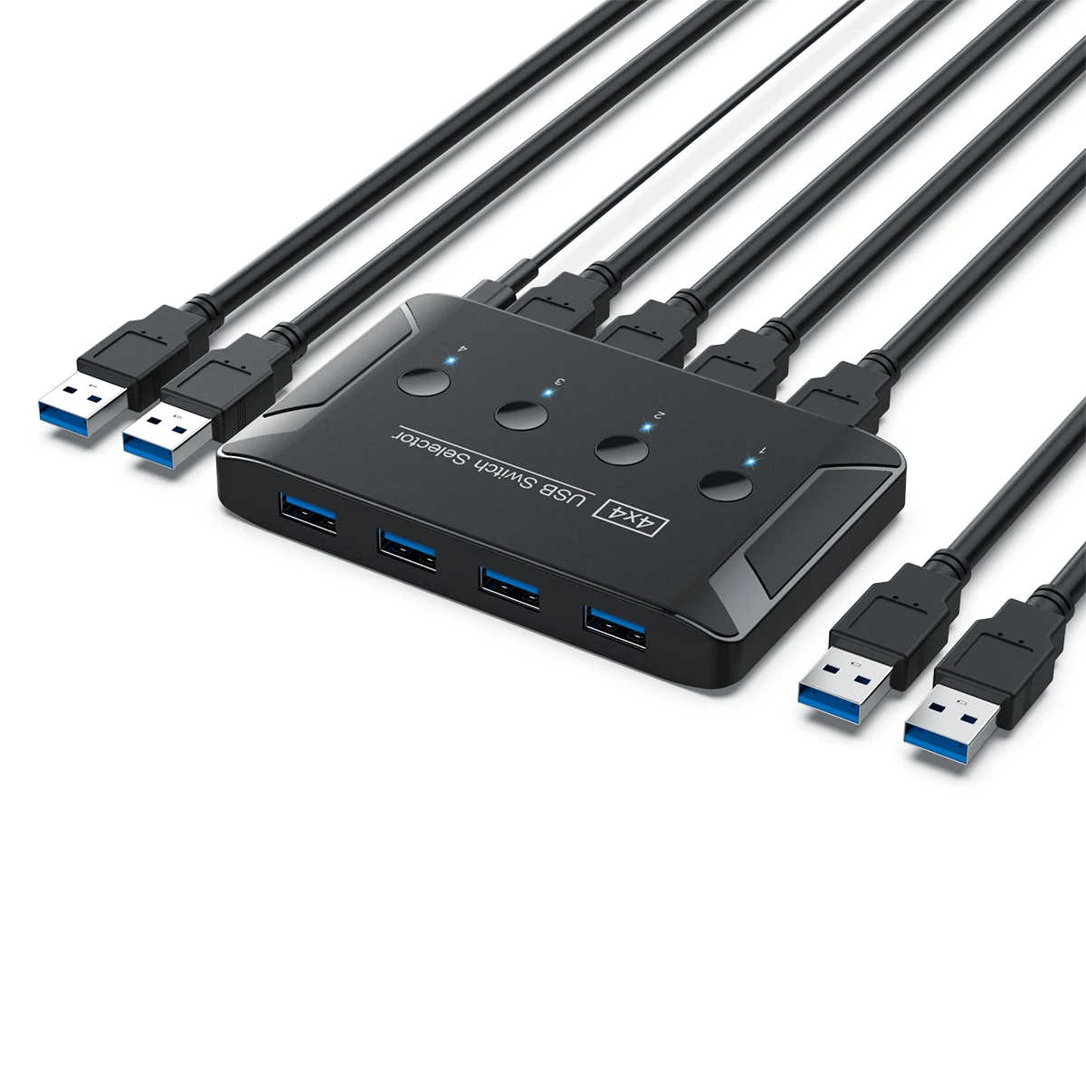 OULLX KVM Switch 4X4 USB 3.0 Switcher Selector Box 4 Port Sharing 4 Devices for Keyboard Mouse Scanner Printer Kvm Switch Hub
