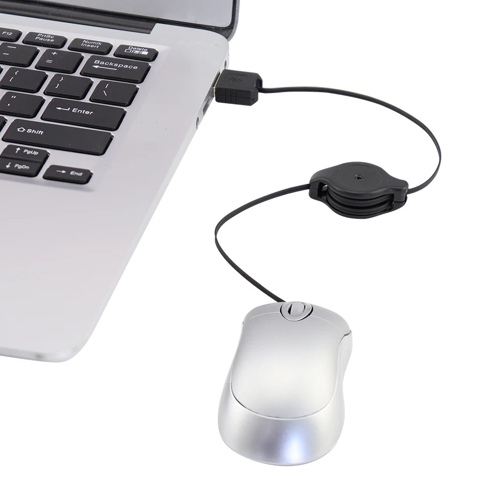 Mini Computer Mouse Retractable UB Cable Optical Ergonomic Small Wired Mause Portable 3D Office Mice For Kid Small Hand PC Mac