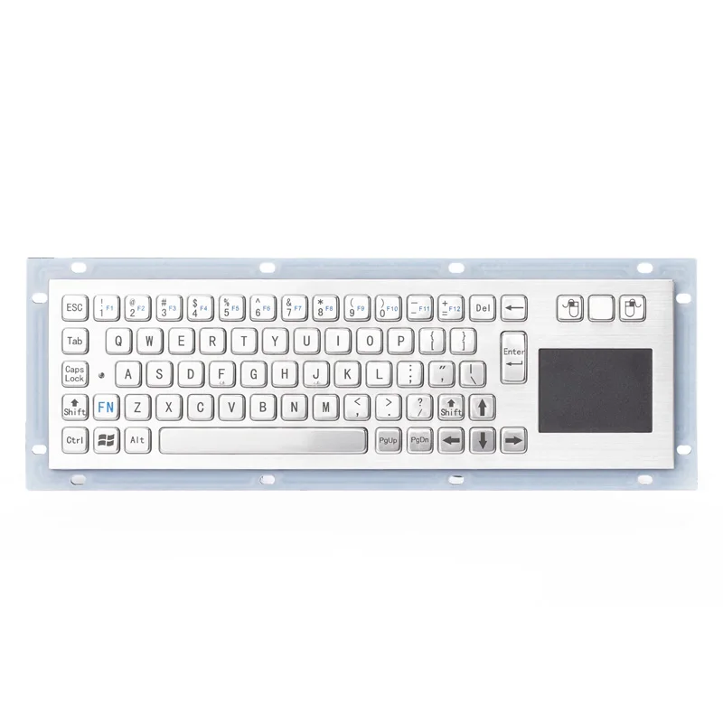 Embedded IP65 Waterproof Stainless Steel Metal Rugged Industrial Keyboards With Touchpad For Self Service Kiosks