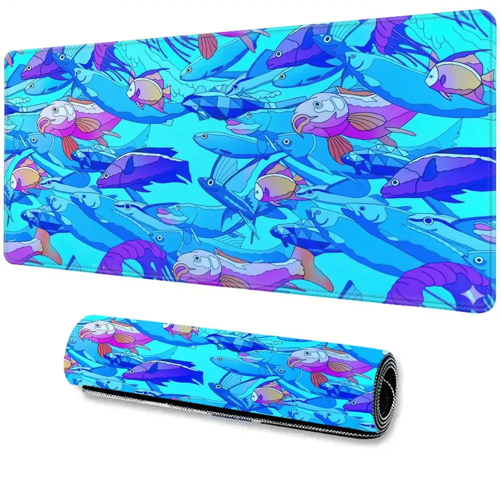 HD Printing Fish Rubber Mouse Pad Laptop Office Gaming Pad Setup Gamer Accessories Anime Mouse Mats Table Mat Mouse Carpet Rug