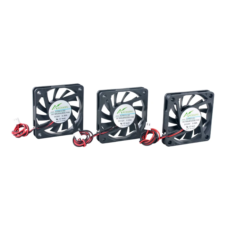 Ultra Thin ACP6010 Axial Cooling Fan 60x60x10mm Multi-Voltage 5V/12V/24V for Chargers Power Supplies Electronics