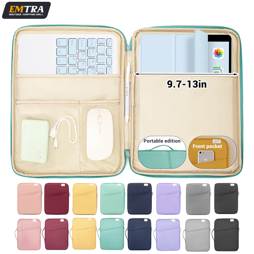 Tablet Handbag Case 9-11inch For iPad Air 4 5 Pro 11 Mini 5 6 iPad Case For XiaoMi 5 Samsung Huawei Lenovo Shockproof Pouch Bags