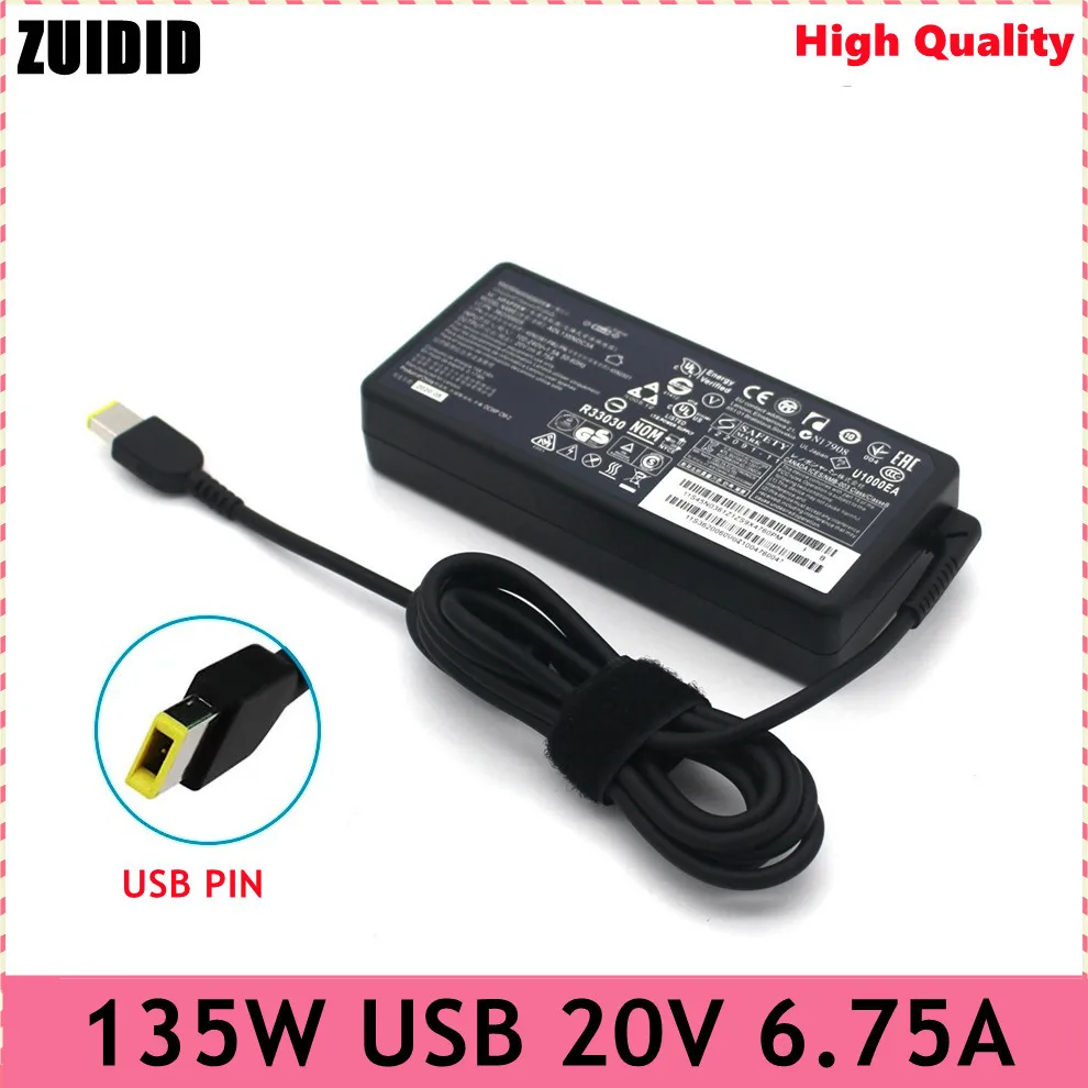 20V 6.75A 135W USB Laptop AC Charger Notebook Adapter For Lenovo T440p T540p Y50-70 ADL135NDC3A 45N0361 45N0501 Power Supply