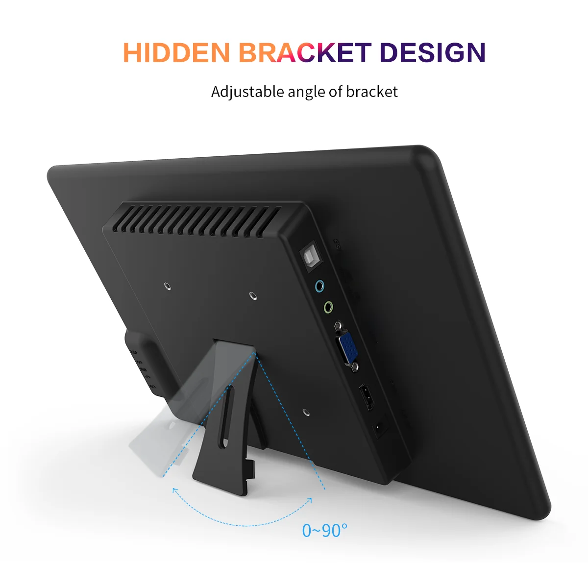 13.3 14 15.6 inch Touch Monitor 60Hz 1920*1080 VESA for Office Home Work Gaming CCTV Compatible with HDMI VGA USB AV With Stand