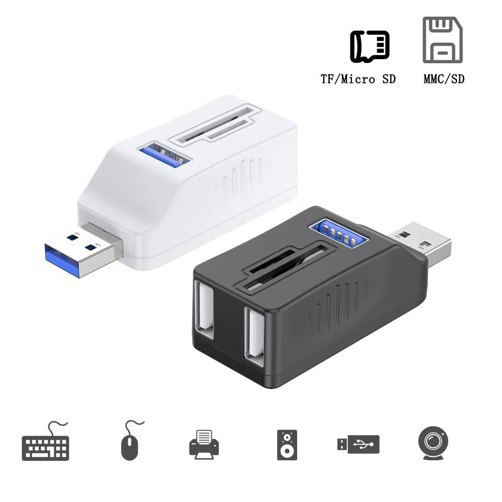 USB3.0 HUB for TF Micro SD MMC Card Reader USB Cable Splitter Extend Memory Adapter PC Keyboard Mouse Camera Disk USB Converter