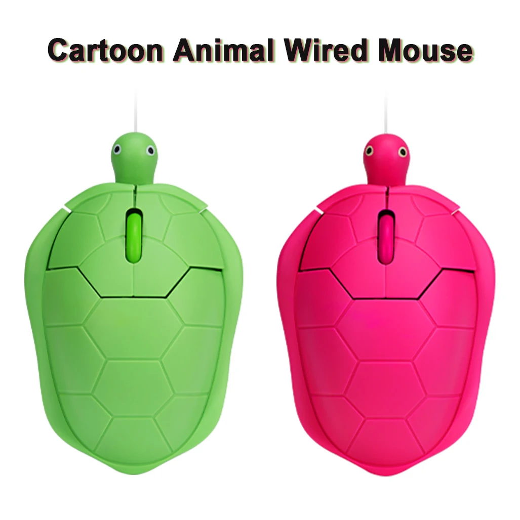 CHYI Wired Computer Mouse Cute Mini Red Green Turtle Model Mice 1200 DPI Optical Cartoon PC Notebook USB Mouse For Kid