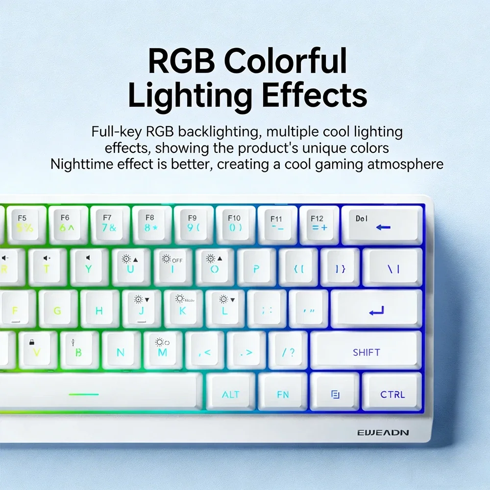 EWEADN F61/F68 Wireless Mechanical Keyboard 2.4G Bluetooth Type-C Dedicated Small Portable Bluetooth E-sports Gaming Keyboard