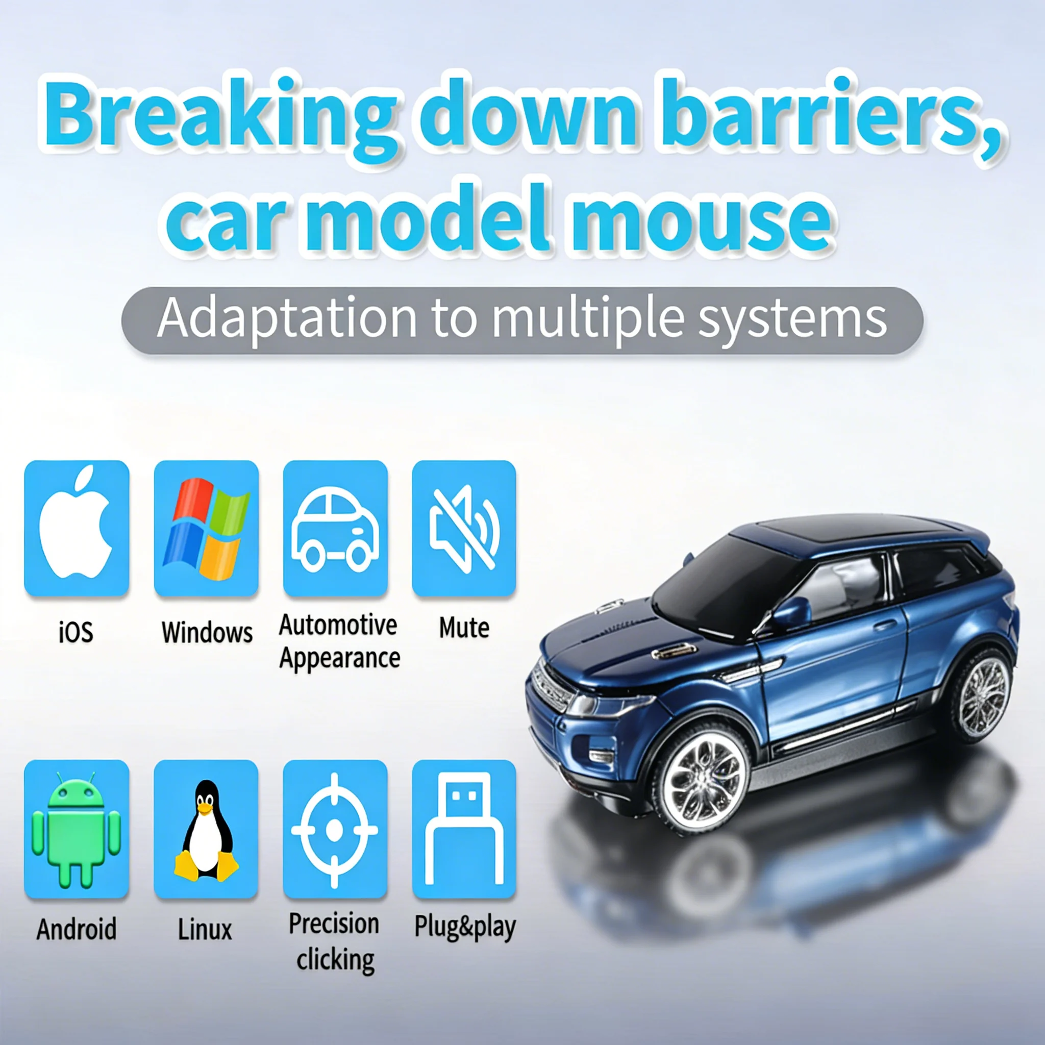 Creative SUV Car Shaped Wireless 2.4G Mouse LED Headlight Light Transmission Cool Design for Boys Office Gaming PC Laptop Gamers