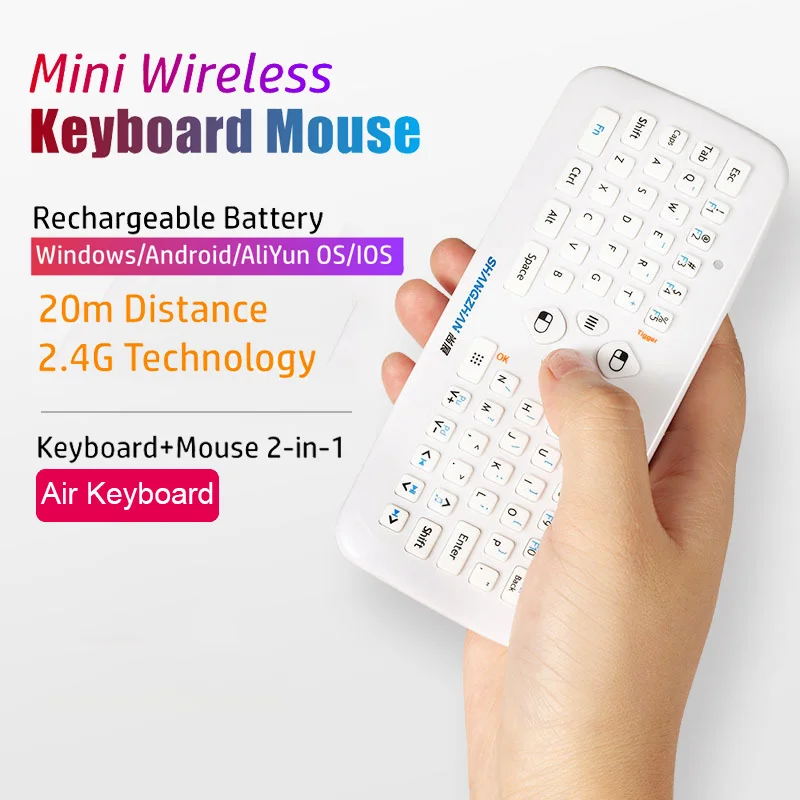 Mini Air Mouse Wireless Keyboard Mouse Set 20m Range Thumb Keyboard Mice Set Gaming Mause Home Remote Control For TV Android IOS